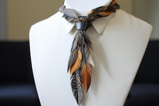 Elegant Necktie feathers roll banner Generate Ai