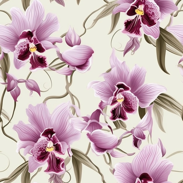 Photo elegant orchid pattern background