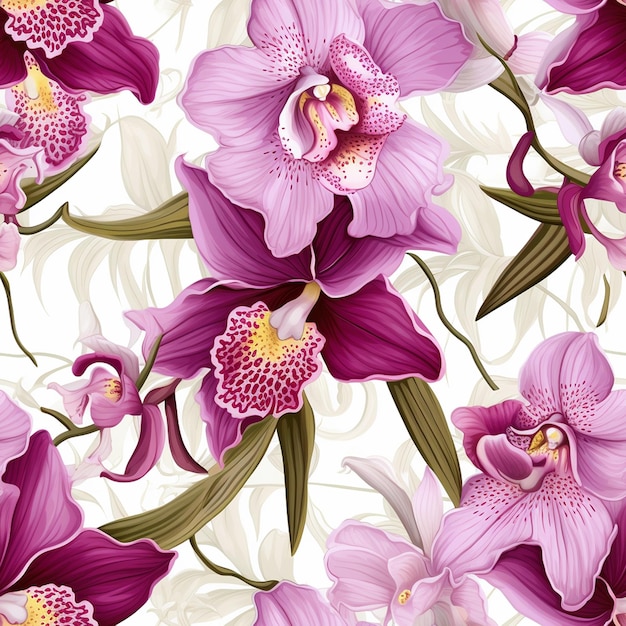 Elegant orchid pattern for wallpaper