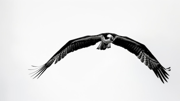 Elegant Osprey Dive Display on White Background