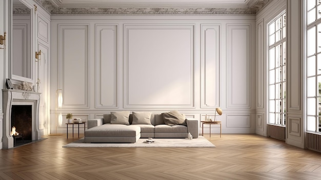 Elegant Parisian style living room made by generative AI