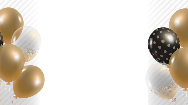 Elegant party balloons frame png in transparent