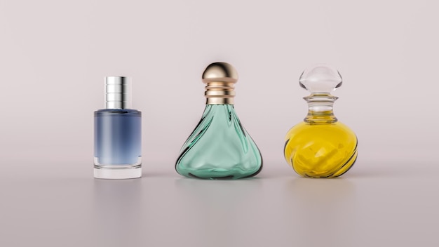 Elegant perfume glass bottle display