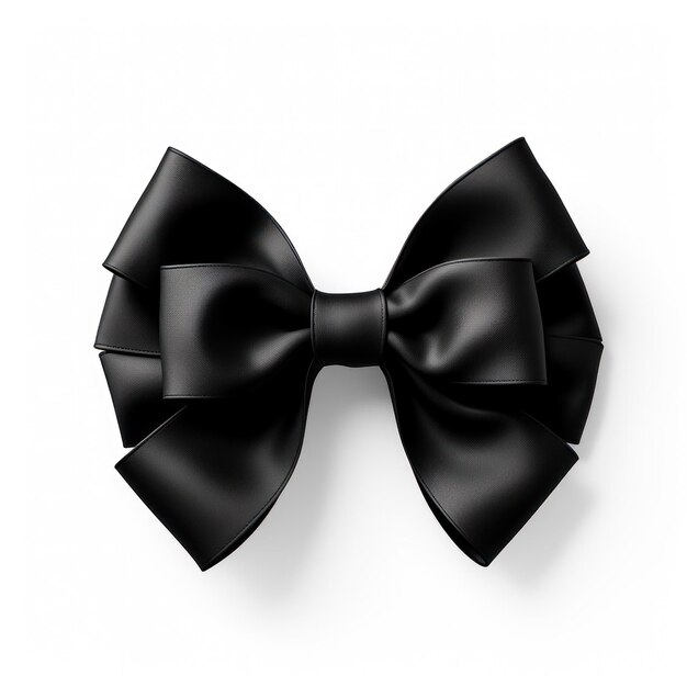 Elegant photorealistic black ribbon bow for luxurious designs AI Generated