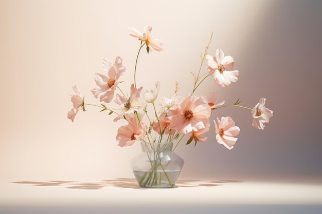 Elegant Pink Blossoms in Vase