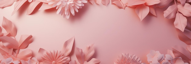 Elegant Pink Paper Flowers Background Design