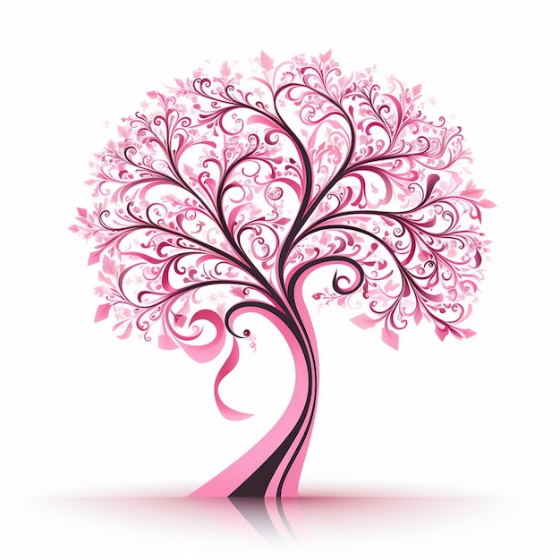 Photo elegant pink ribbon for love and unity