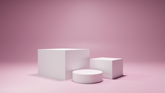 Elegant Pink Stage for Beauty and Cosmetic Products