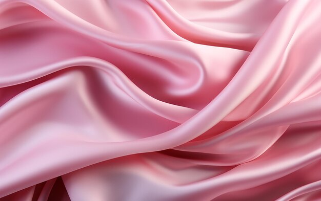 Elegant Pink Waves Satin Background with Silk Texture