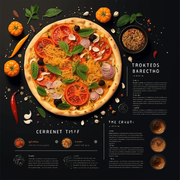 Фото Элегантное продвижение меню пиццы пост в социальных сетях
