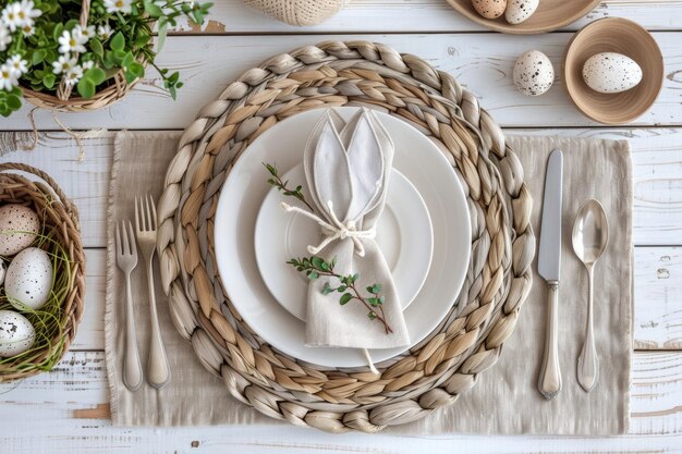 Elegant Place Setting With Plates Cutlery and Glassware