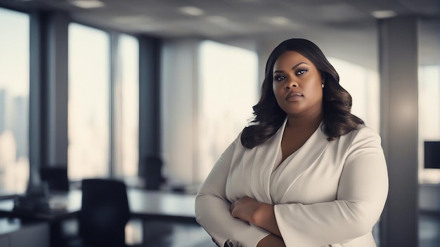 Elegant plus size CEO woman