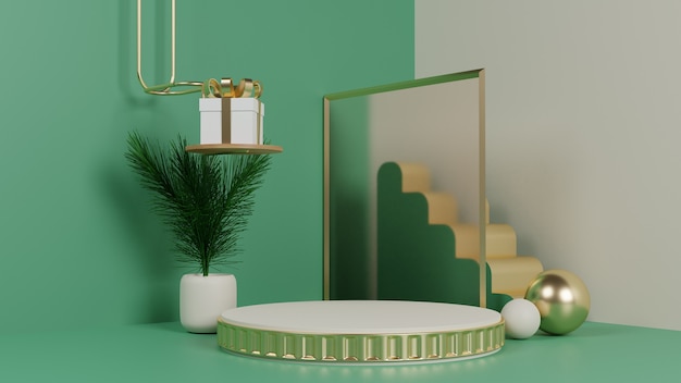 ELEGANT PODIUM MET GOUD EN GLAS