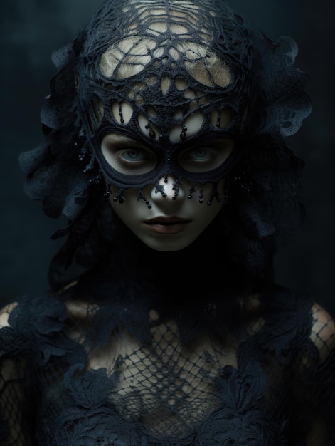 Elegant portrait of a mysterious girl masquerade incognito enigma mystery mask ball deluxe secret