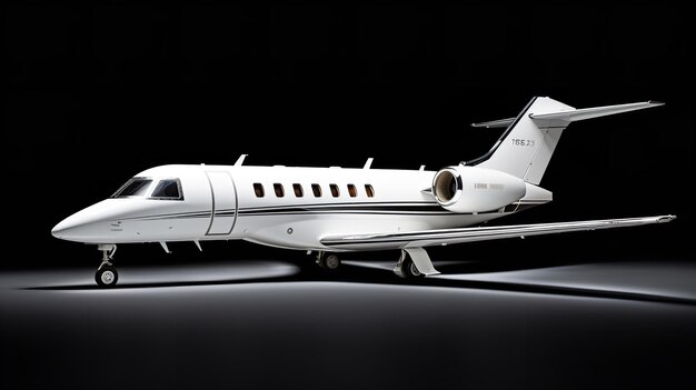 Elegant privéjet geparkeerd op de landingsbaan klaar voor opstijgen gegenereerd door AI