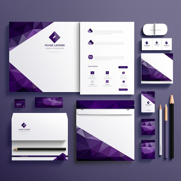 elegant professional business stationery items set