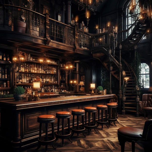 elegant pub wallpaper dark background earthy colors