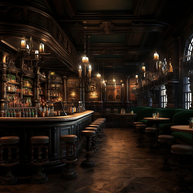 elegant pub wallpaper dark background earthy colors