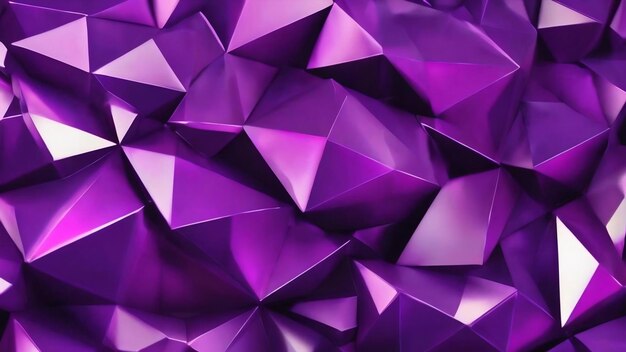 Elegant purple background with triangles and crystals 3d illustration