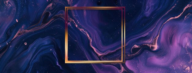 Elegant Purple Marble Texture with Gold Frame