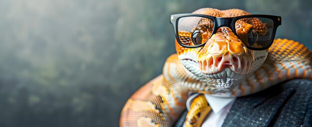 Elegant Python Dressed in Formal Business Suit and Sunglasses Posing ...