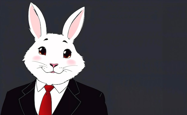 Foto elegante coniglio uomo d'affari in abito da lavoro