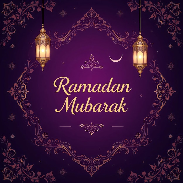 Elegant Ramadan Mubarak Greeting Card Ontwerp