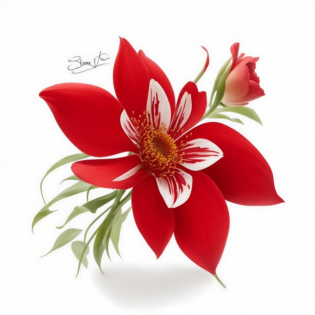 Elegant Red Flowers Digital Artwork