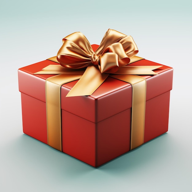 elegant red gift box with a gleaming golden bow perfect for celebrations