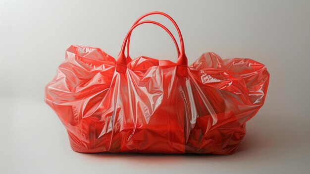 Elegant red leather tote bag with handles The bag sits against a neutral background highlighting its vibrant color