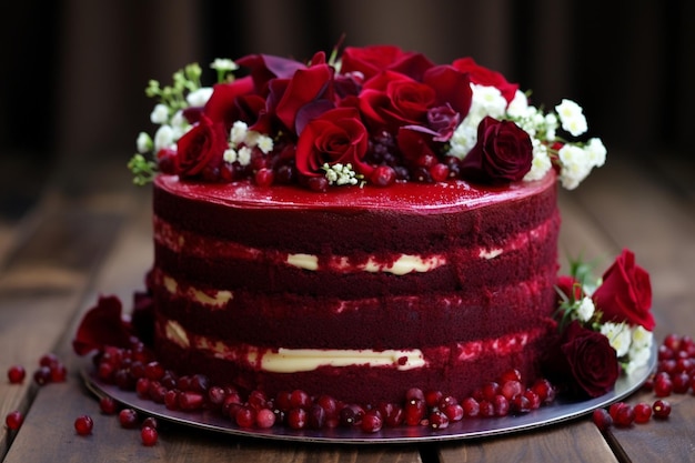 Elegant Red Velvet Cake Presentation Perfect for Special Occasions
