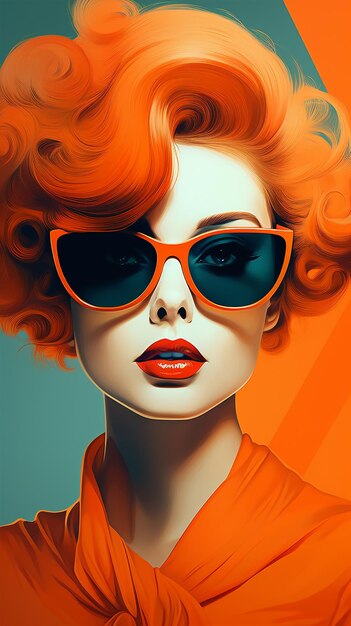 Photo elegant retro girl with glasses