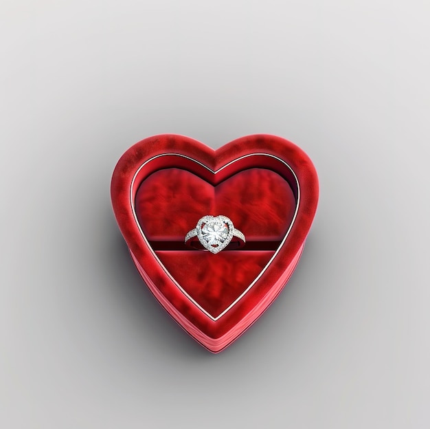 Elegant ring in a luxurious velvet box romance and eternal love