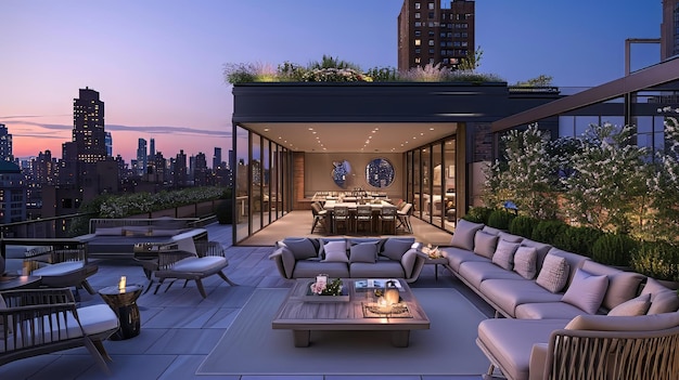 Photo elegant rooftop terrace style