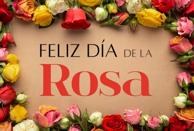 Foto elegante collage del giorno della rosa