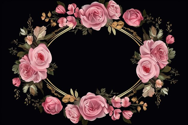 Elegant rose frame