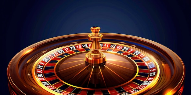 Elegant roulette Prachtig ontworpen roulettewiel op een donkere achtergrond met ruimte voor een logo of inscriptie