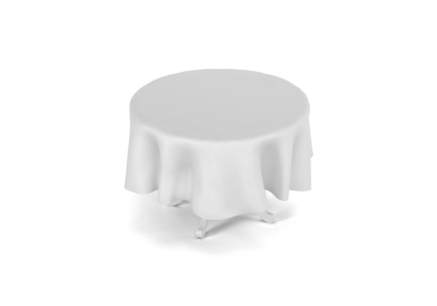 Elegant Round Dining Table with White Tablecloth for a Stylish and Cozy Setting