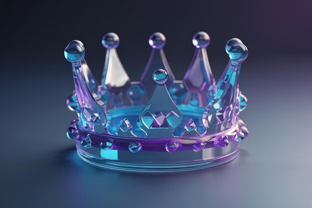 Elegant Sapphire Crown on a Gray Background