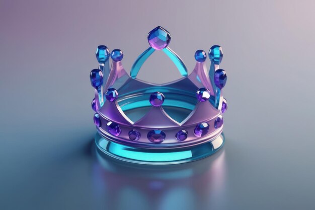 Elegant Sapphire Crown on a Gray Background