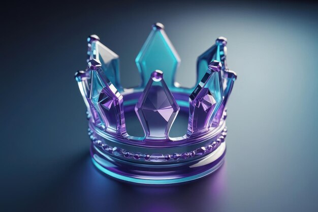 Elegant Sapphire Crown on a Gray Background