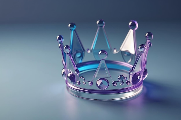 Elegant Sapphire Crown on a Gray Background