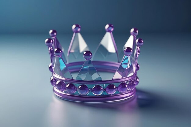 Photo elegant sapphire crown on a gray background