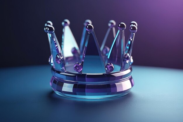 Photo elegant sapphire crown on a gray background