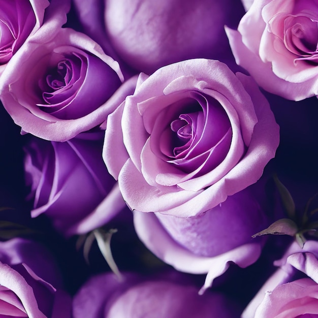 ピンクのバラのつぼみ、美しいバラの背景を持つエレガントなシームレス パターン
