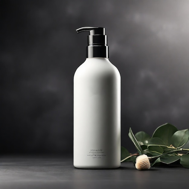 Elegant shampoo bottle for Skin care product mockup