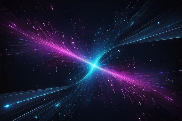輝く粒子のエレガントな形状 デジタル技術の背景