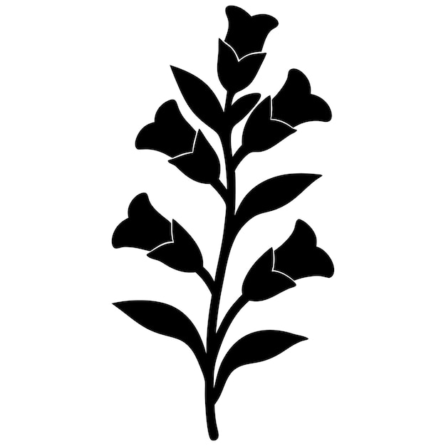 Elegant silhouet van een bloeiende bloem