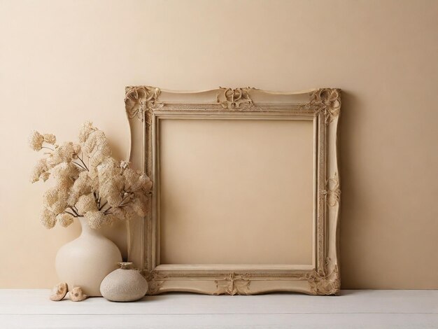 Elegant Simplicity Beige Background with Stylish Frame