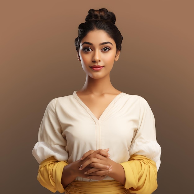 Elegant Simplicity A Captivating Kerala Model Showcasing Indian Beauty